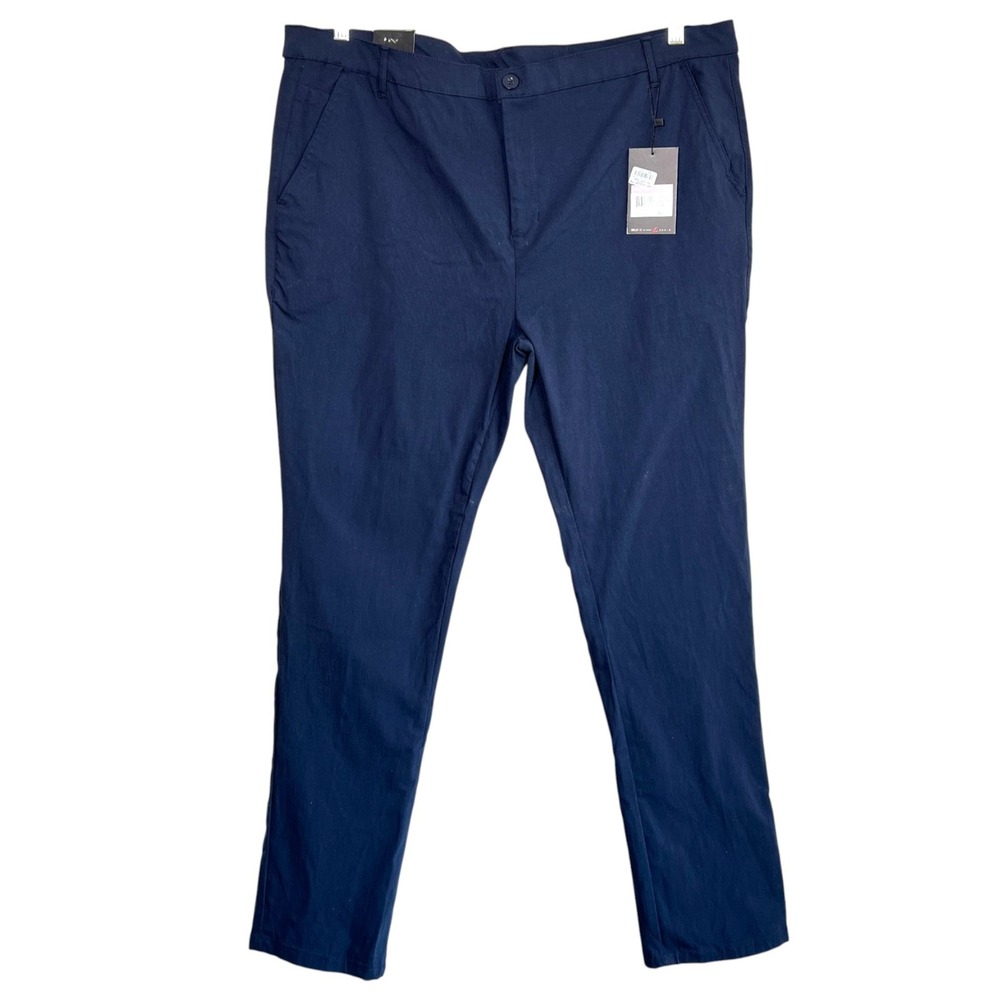 Galaxy by Harvic Men Super Stretch Slim Fit Everyday Chino Pants Navy Size 42x32